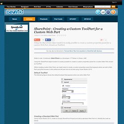 SharePoint - Creating a Custom ToolPart for a Custom Web Part