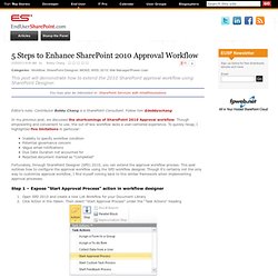 5 Steps to Enhance SharePoint 2010 Approval Workflow