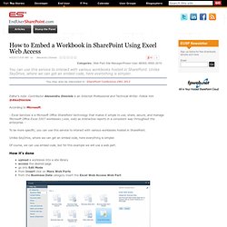 How to Embed a Workbook in SharePoint Using Excel Web Access