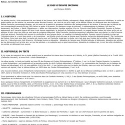 La Comédie humaine. Notice pour Le Chef d'oeuvre inconnu