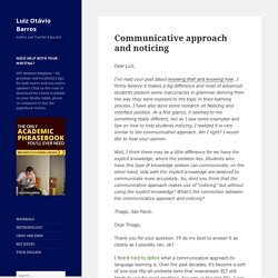 Noticing and communicative language teaching