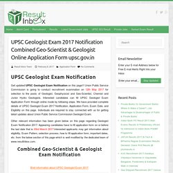 UPSC Geologist Exam