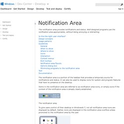 Development - Notification Area