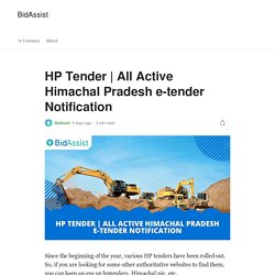All Active Himachal Pradesh e-tender Notification