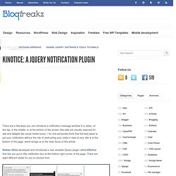 kiNotice: A jQuery Notification Plugin