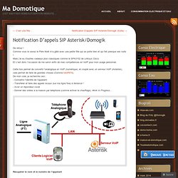 Notification D’appels SIP Asterisk/Domogik « Ma Domotique
