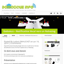 Eedomus - Notification Vocal vers un Nabaztag