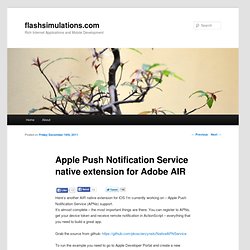 Apple Push Notification Service native extension for Adobe AIR
