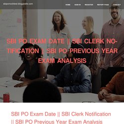 SBI PO Previous Year Exam Analysis