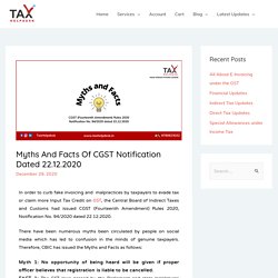 Myths vs Facts of CGST Notification- GST Updates