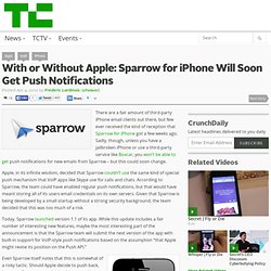 With or Without Apple: Sparrow for iPhone Will Soon Get Push Notifications