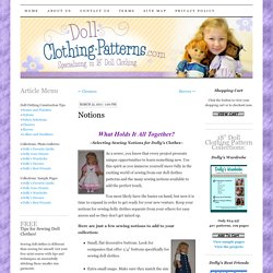 Doll Clothing Construction Tips