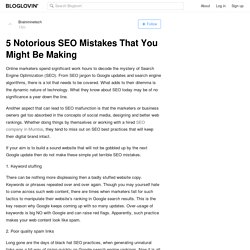 5 Notorious SEO Mistakes That You Might Be Making