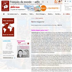 Notre magazine - Français du monde-adfe 