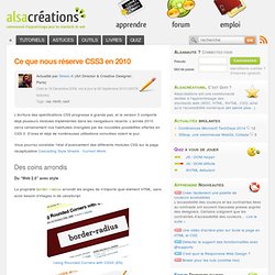 Ce que nous réserve CSS3 en 2010