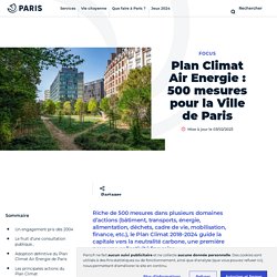 Nouveau Plan Climat : 500 mesures pour la Ville de - Ville de Paris