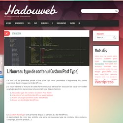 Nouveau type de contenu (Custom Post Type) - WordPress