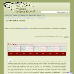 le Nouveau Roman - Cours de français - Johann Trumel