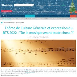 Nouveau thème de Culture Générale et expression du BTS 2021