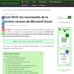 Excel 2016: les nouveautés de la dernière version de Microsoft Excel