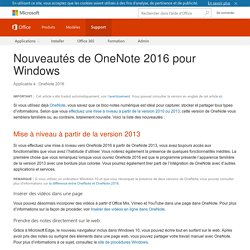 Nouveautés de OneNote 2016 pour Windows - OneNote