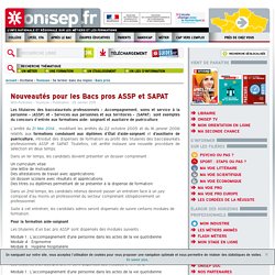 Nouveautés pour les Bacs pros ASSP et SAPAT