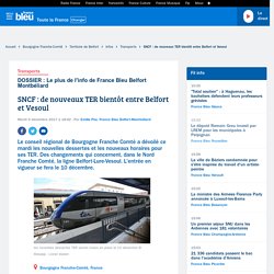SNCF : de nouveaux TER bientôt entre Belfort et Vesoul