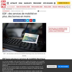 EDF : nouveaux services de mobilité électrique mais fermeture de bornes