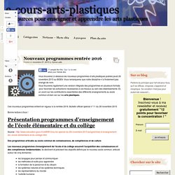 Nouveaux Programmes Rentrée 2016