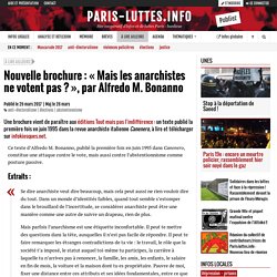 Nouvelle brochure : « Mais les anarchistes ne votent pas ? », par Alfredo M. Bonanno