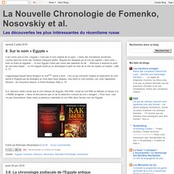 La Nouvelle Chronologie de Fomenko, Nosovskiy et al.