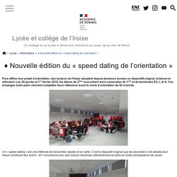 ♦ Nouvelle édition du « speed dating de l'orientation » - Lycée et collège de l'Iroise
