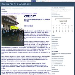 Nouvelle alerte, nouvel incident à la gare de triage communiqué du CORIGAT