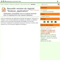 Nouvelle version du logiciel "Analyse_application" - Sciences de la vie et de la Terre