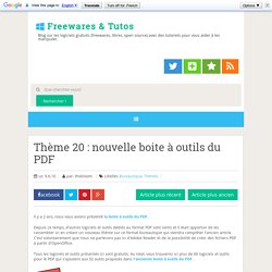 nouvelle boite à outils du PDF