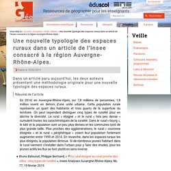 Une nouvelle typologie des espaces ruraux dans un article de l’Insee consacré à la région Auvergne-Rhône-Alpes.