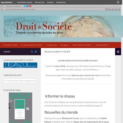 Nouvelles Droit et Société – Droit & Société