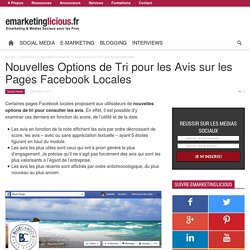 Nouvelles Options de Tri pour les Avis sur les Pages Facebook Locales
