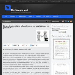 Nouvelles mentions à faire figurer sur vos factures en janvier 2013