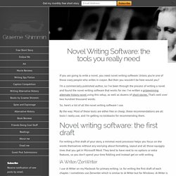 Novel Writing Software: free and cheap tools for writers