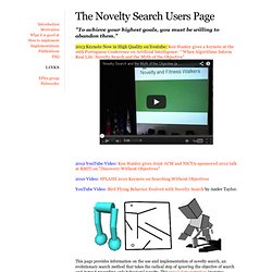 Novelty Search Users Page