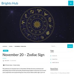 November 20 - Zodiac Sign