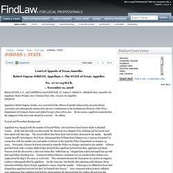 JORDAN v. STATE, No. 07-07-0478-CR., November 21, 2008 - TX Court of Appeals
