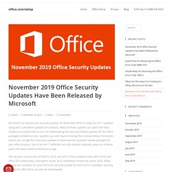 November 2019 Office Security Updates Have Been Released