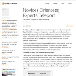 Novices Orienteer, Experts Teleport