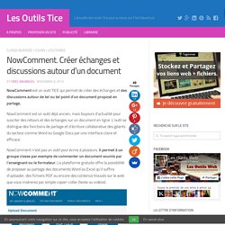 NowComment. Créer échanges et discussions autour d’un document – Les Outils Tice