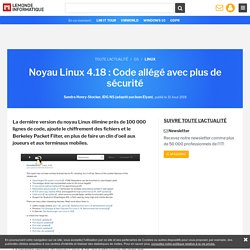 Noyau Linux 4.18 : Code allégé avec plus de sécurité