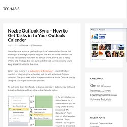 Nozbe Outlook Sync - How to Get Tasks in to Your Outlook Calender