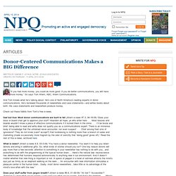 NPQ on donor-centered communication