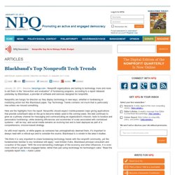 Blackbaud’s Top Nonprofit Tech Trends